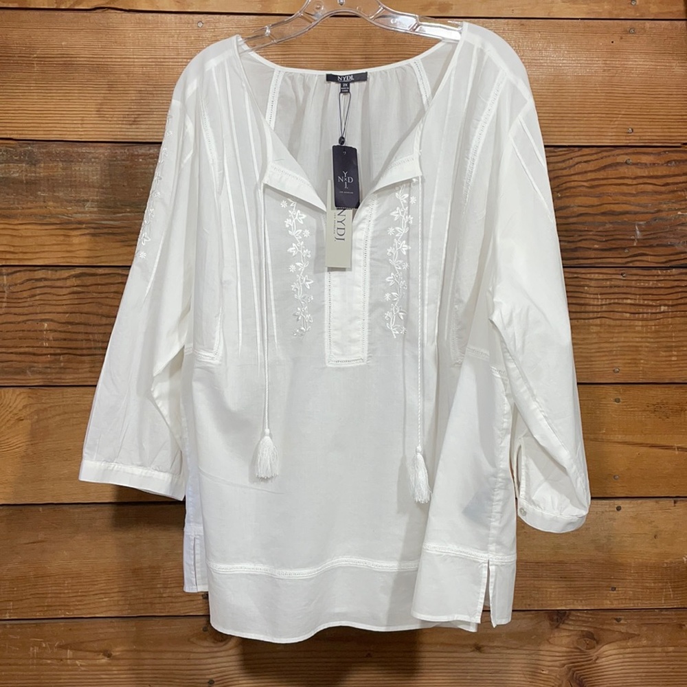 NYDJ Crisp White 💯 Cotton Shirt